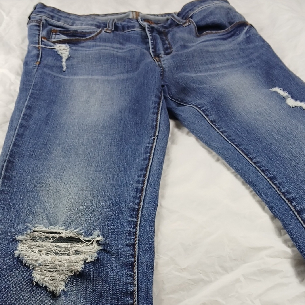 Society Women's Distressed Blue Skinny Jeans